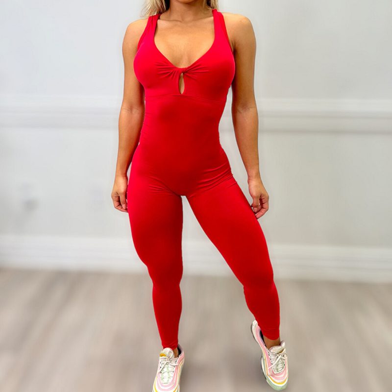 Jumpsuit Women  One Piece Yoga Sleeveless Workout Clothes Running Sportswear Stretch Tight Training Wear