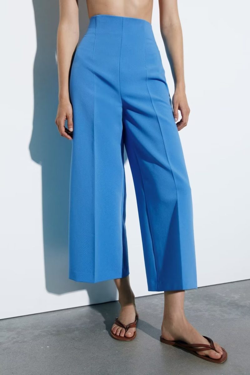 Summer Women Clothing Street Urban Casual High Waist Wide Leg Pants