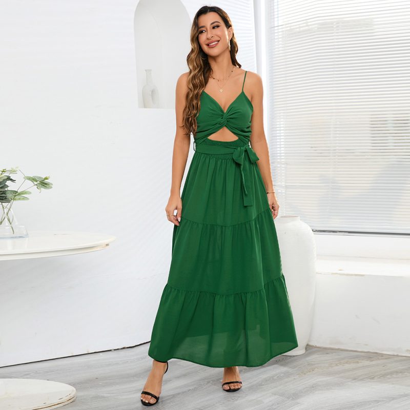 Slim Graceful Tube Top Cami Dress Summer Women Solid Color Dress