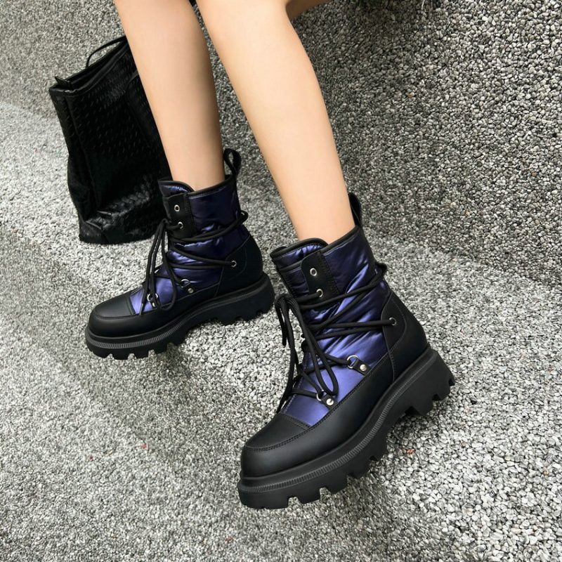 Vanessa's Fashion Ankle Snow Boots Lace-Up Women Ankle Boots