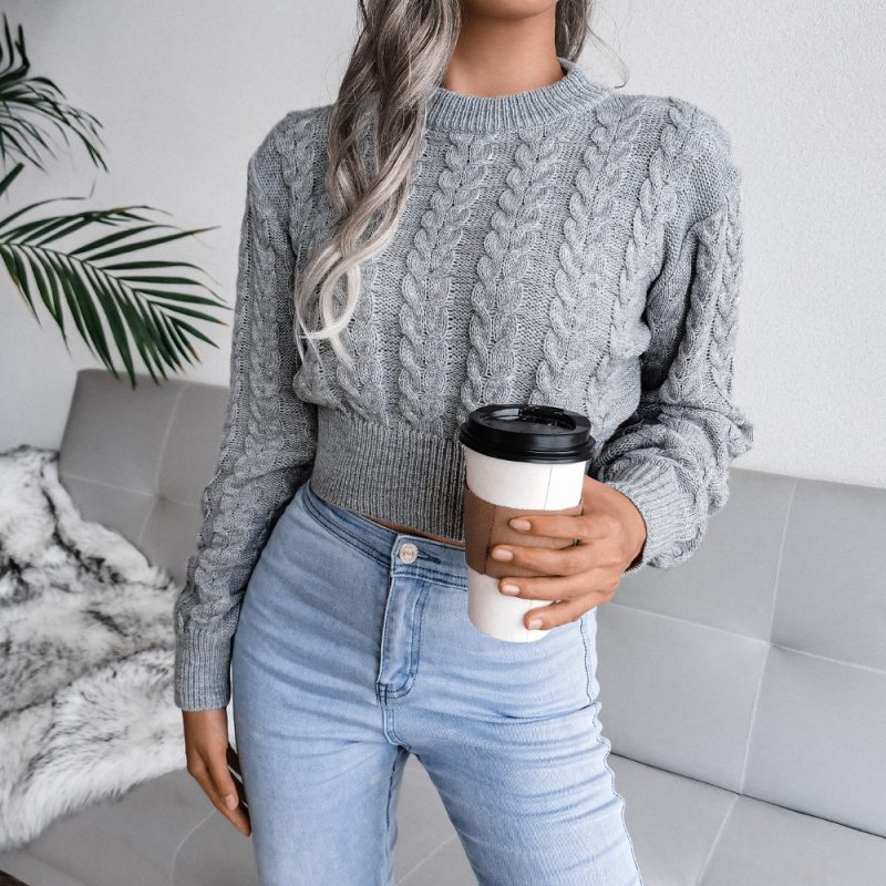 Twist Waist Cropped Sweater