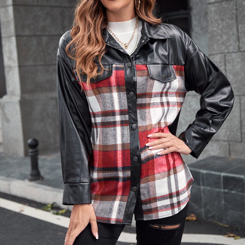 Plaid Shacket Coat for Women