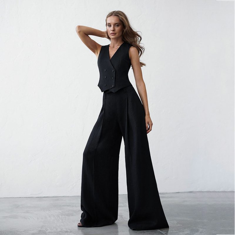 Jacket Trousers 2-Piece Summer Cotton Linen Suit