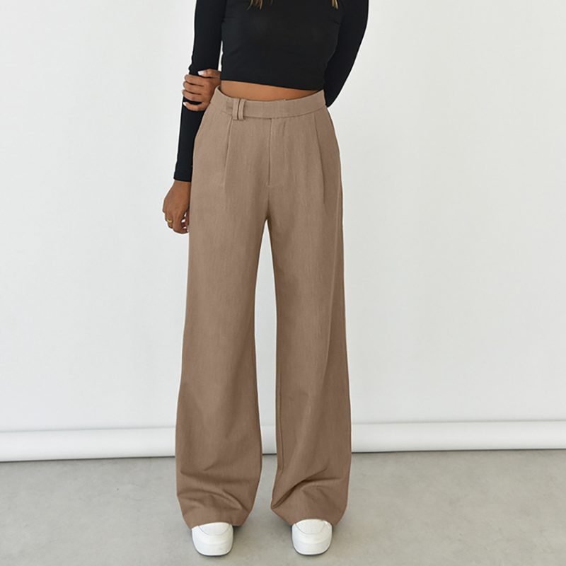 Office-Ready Draping Mop Casual Pants