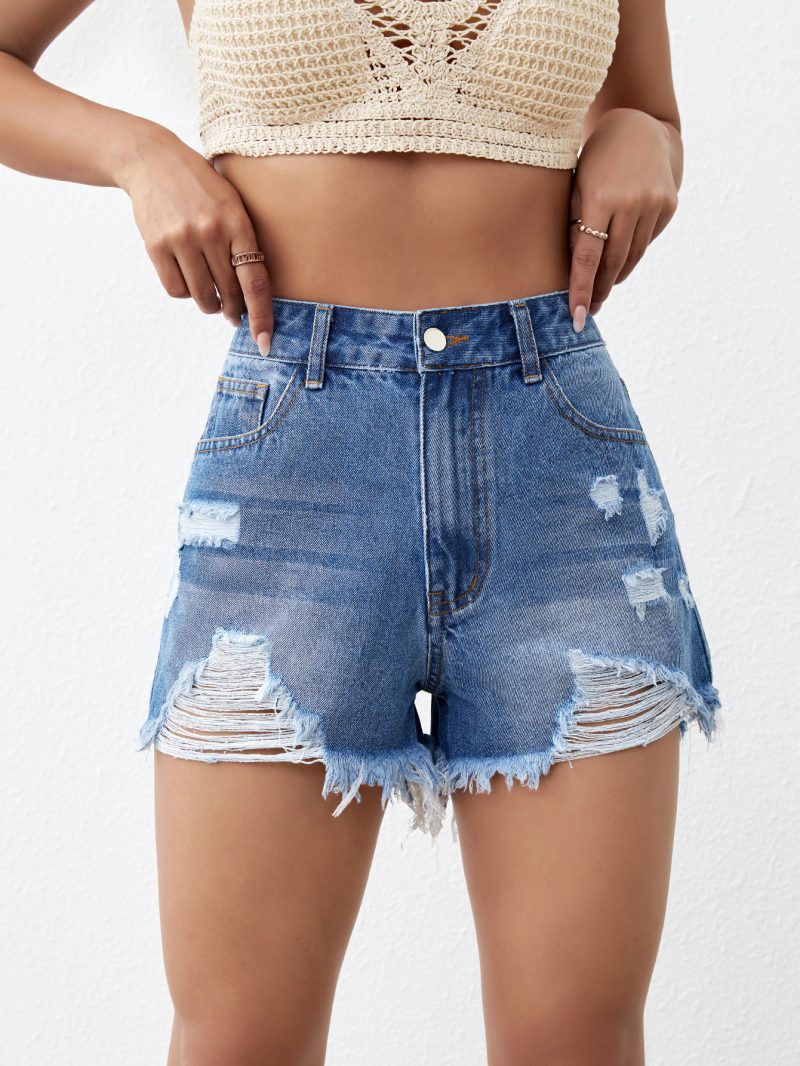 Loose High Waist Denim Shorts