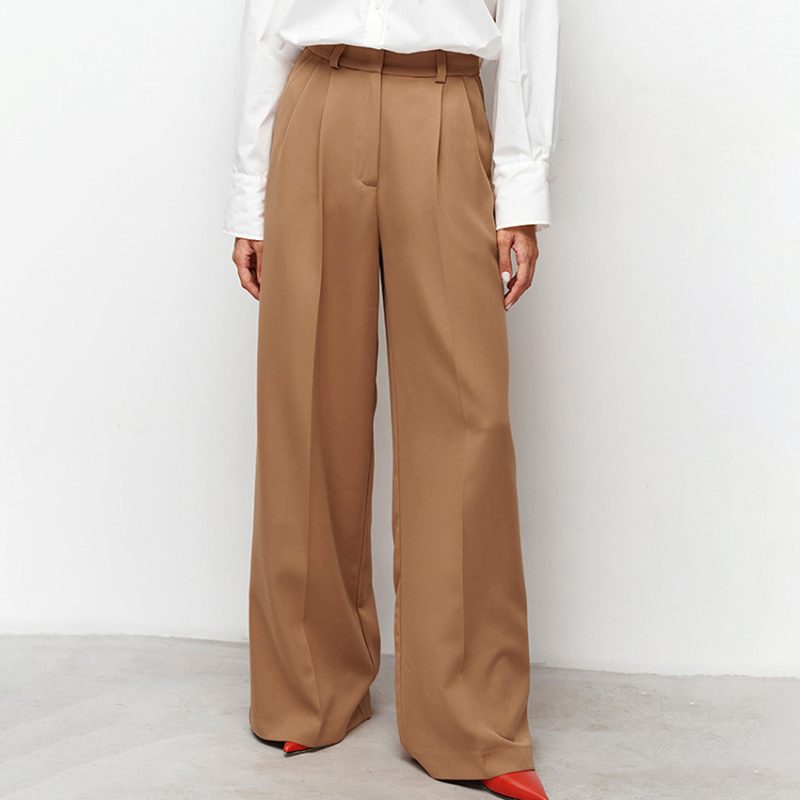 Fall Office High Waist Draped Pants