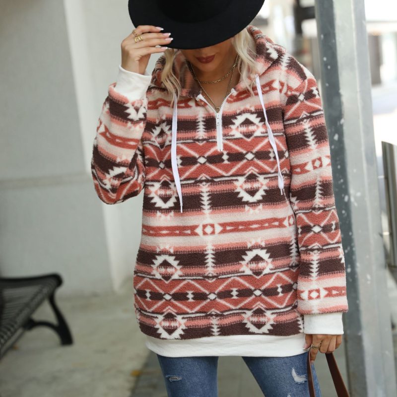 Hooded Christmas Pattern Pullover