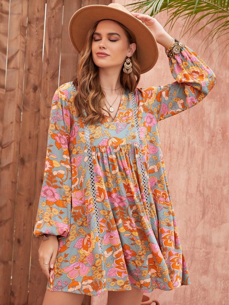 Effortless Chic: Loose Printed Vacation Dress"