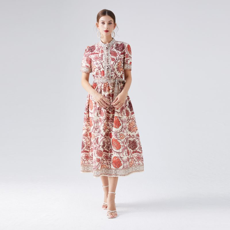 Autumn Printed Lace Dress