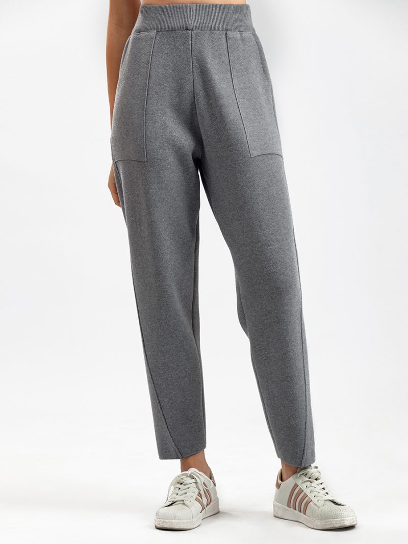 High Waist Knit Harem Pants: Winter Chic