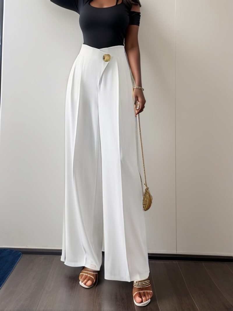 h Waist Wide Leg Work Pants"