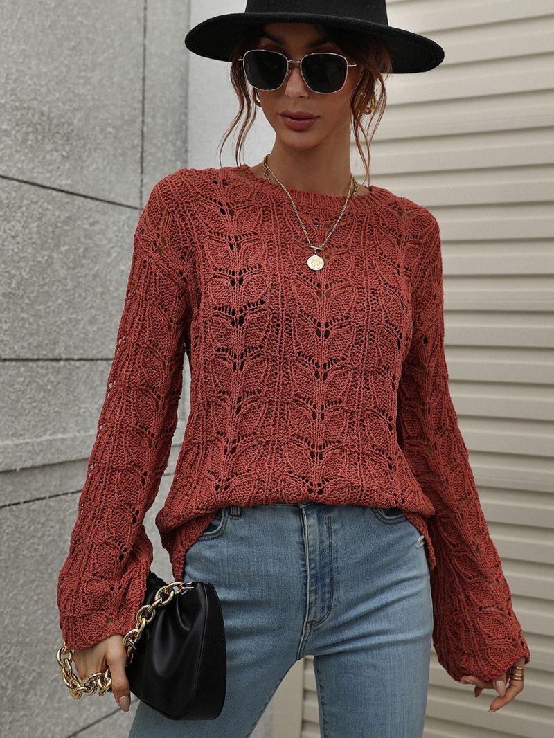 Crocheted Hollow-Out Pullover