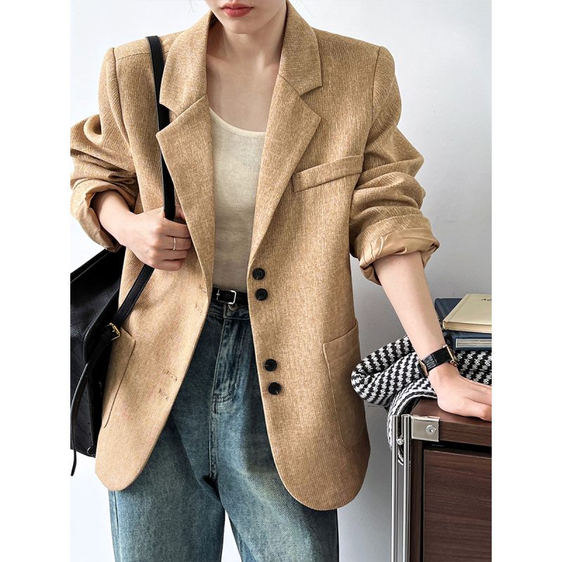 Retro Texture Woven Blazer