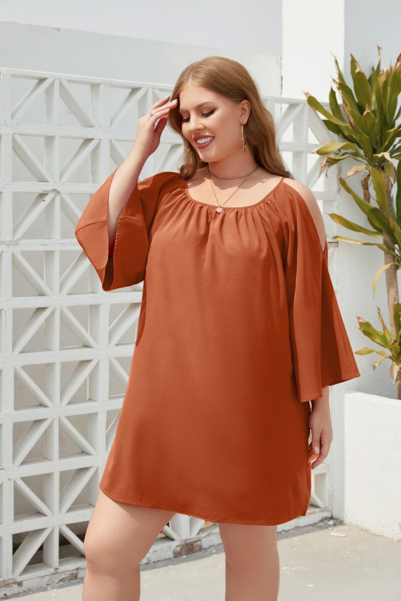 Plus Size Split Puff Sleeve Dress