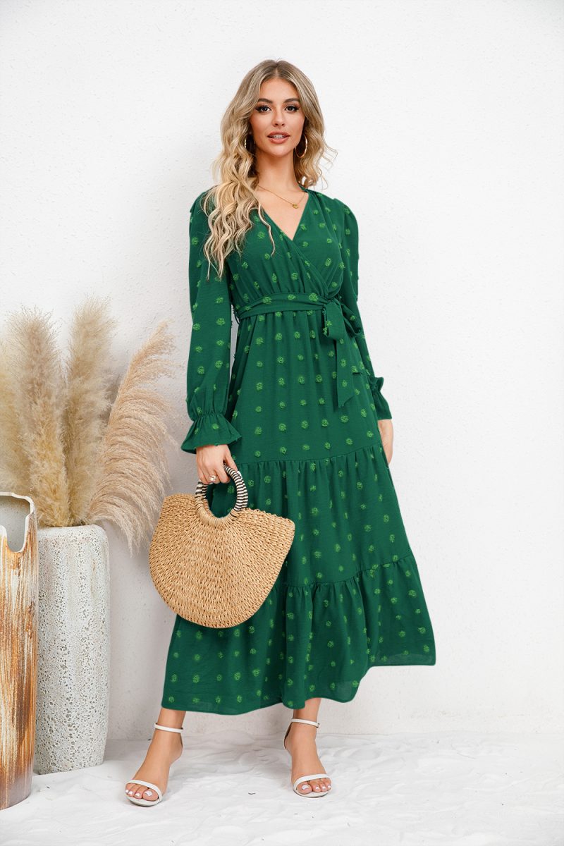 Solid Color Wide Hem Maxi Dress