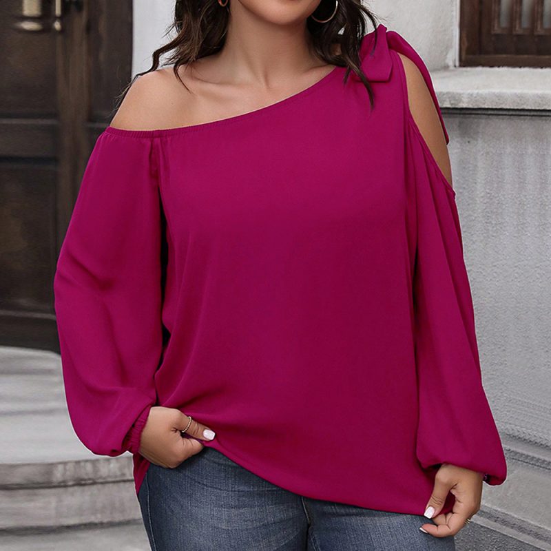 Graceful Bow Loose Plus Size Shirt