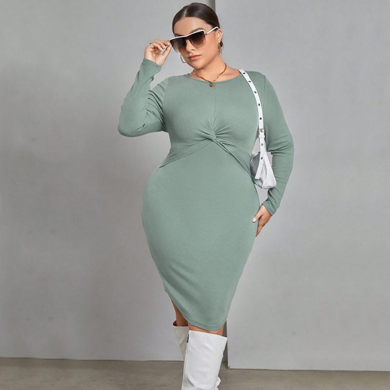 Plus Size Office Lady Knit Dress