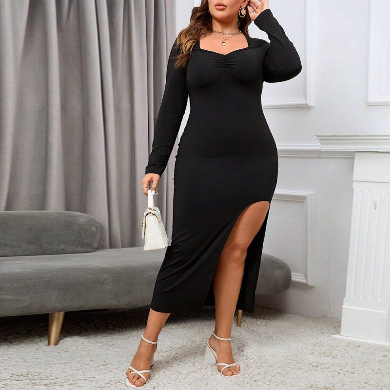 Plus Size Slim Sheath French Dress