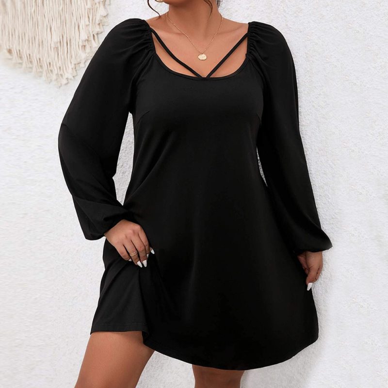 Plus Size A-Line Waist Elegant Dress