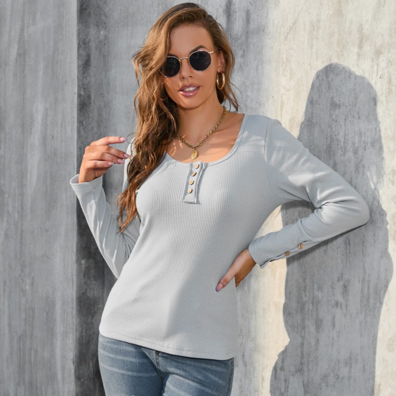 Slim Fit Round Neck Long Sleeve T-Shirt