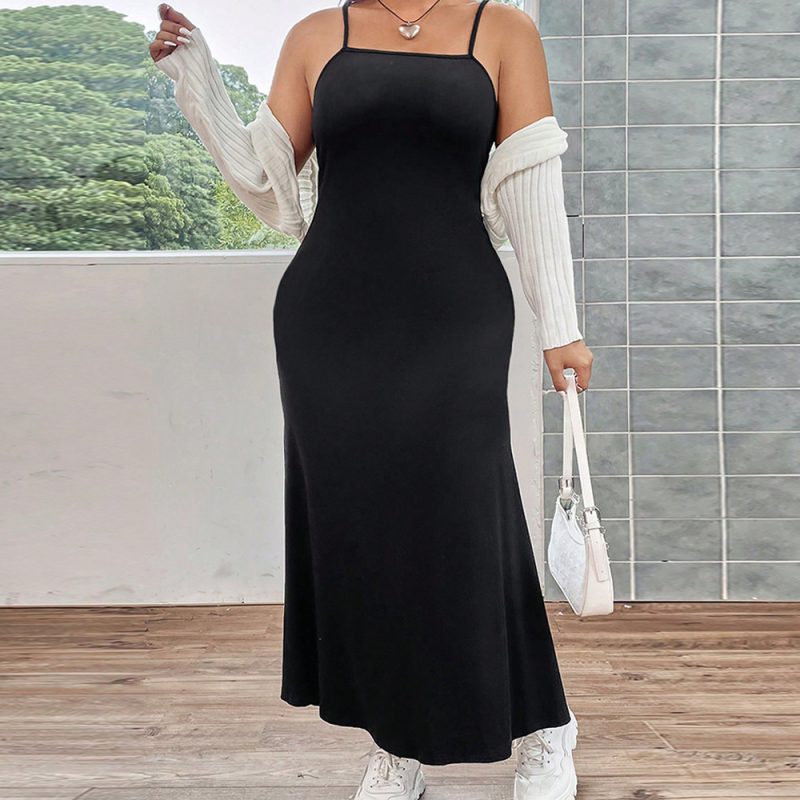 Plus Size Fishtail Cami Slim Sexy Dress