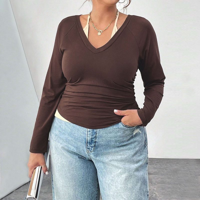 Plus Size Halter Faux Two-Piece Sweater