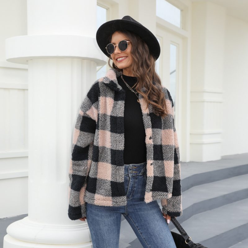 Thick Warm Plaid Jacket Women