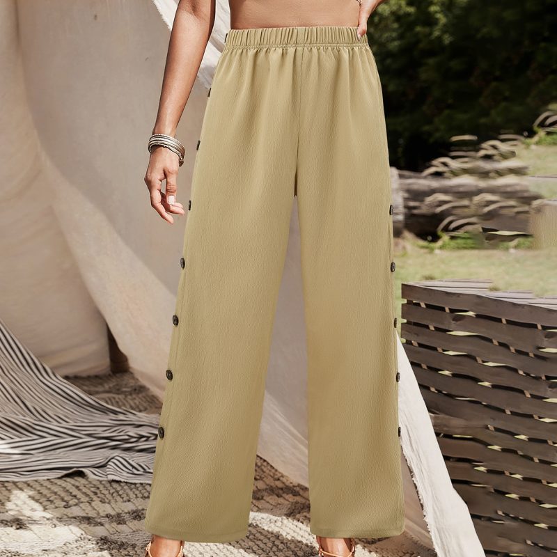 Solid Color Straight Leg Pants - Four Seasons