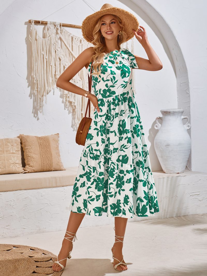 Strapless Lace-Up Maxi Dress - Summer