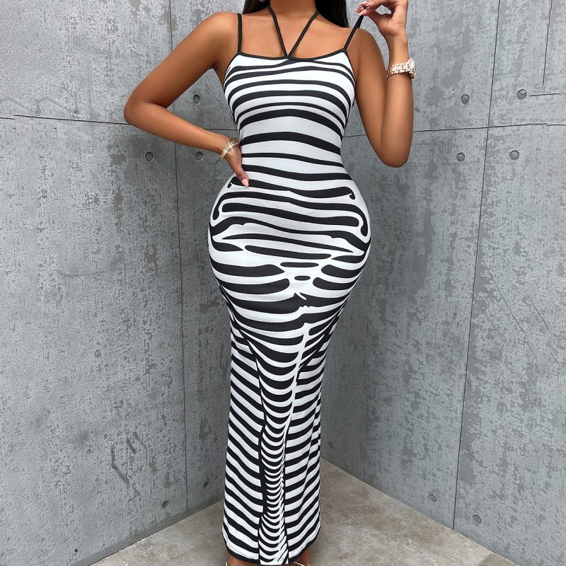 Zebra Print Sling Dress - Summer Sexy Chic