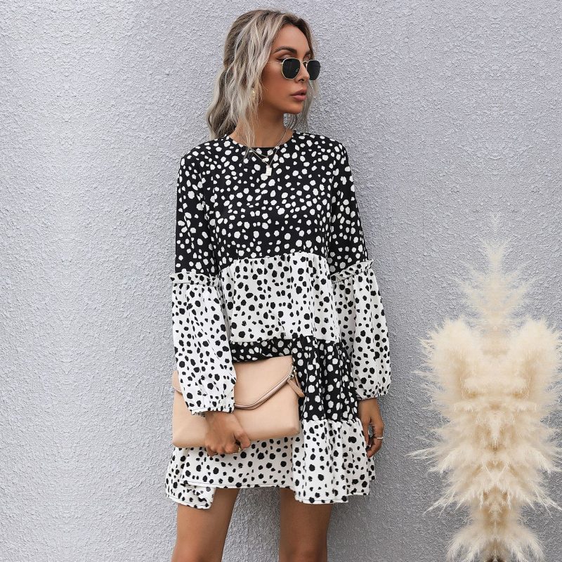 Zebra Print Long Sleeve Dress - Autumn Chic