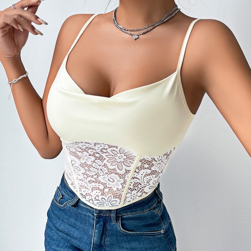 French Lace Pattern See-Through Camisole