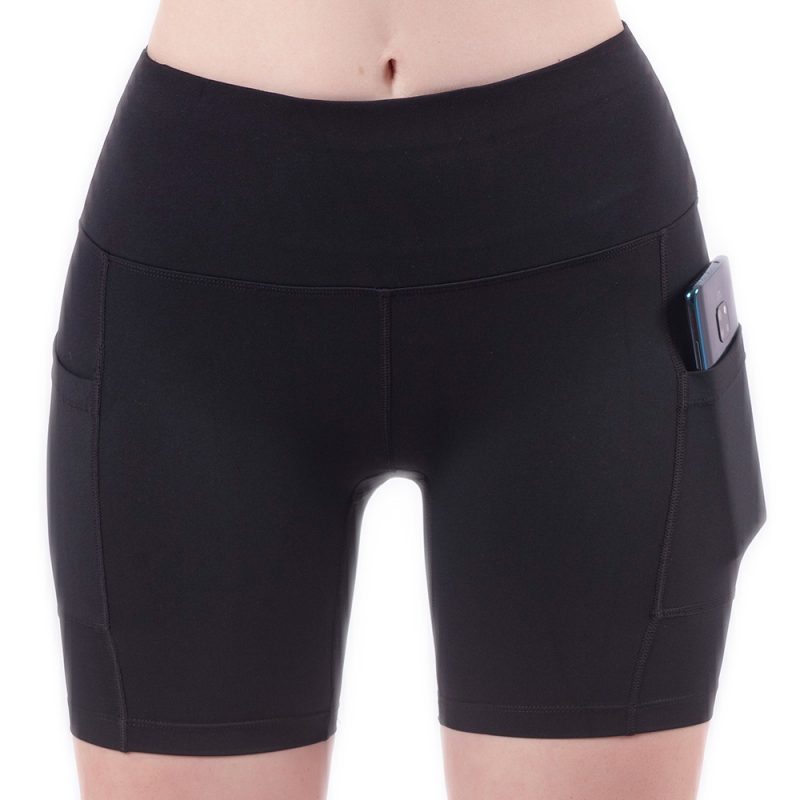 High Waist Yoga Shorts: Two Side Pockets