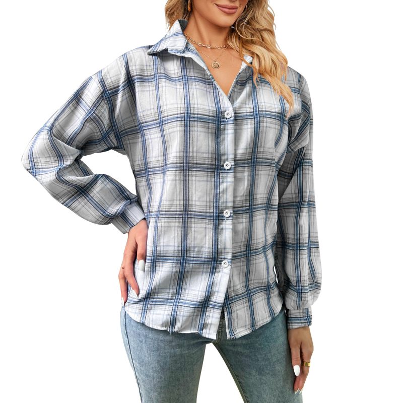 Bishop Sleeves Plaid Shirt: Women's Fall/Winter Style