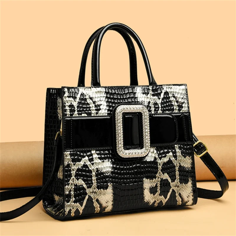 High Quality Snake Skin Large Capacity Versatile Shoulder Bag