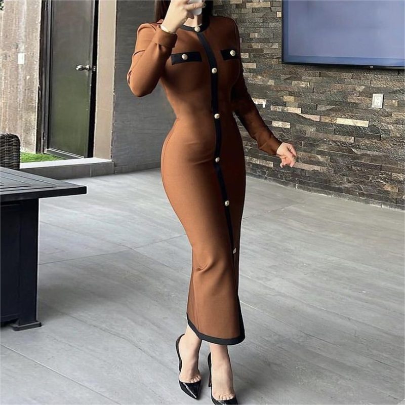 Women's Single Breasted Tight Bandage Dress