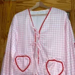 Women's Four Color Plaid Love Ribbon Shirt photo review