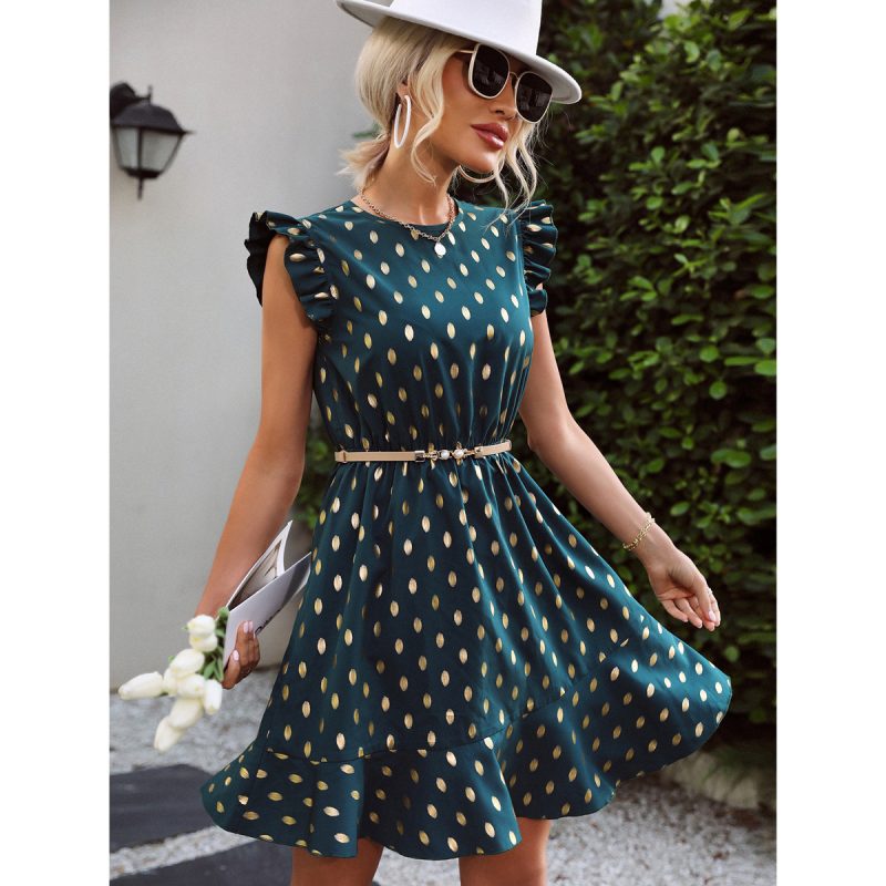 Women's Clothing Round Neck Sleeveless Dress