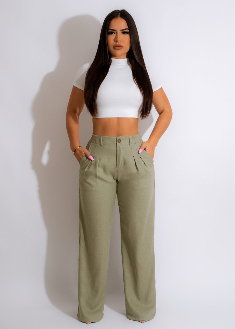 Women's Breathable Straight Leg Pants Cotton Linen Trousers Summer