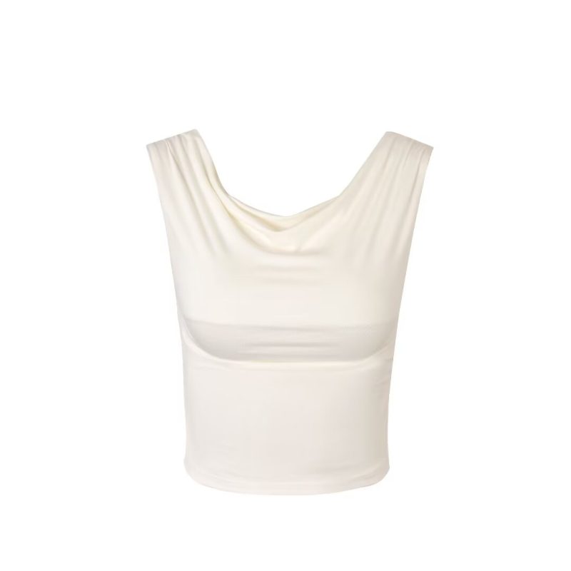 Women's Sleeveless Pleated Vest Summer Sexy Slim Fit Short Women Top