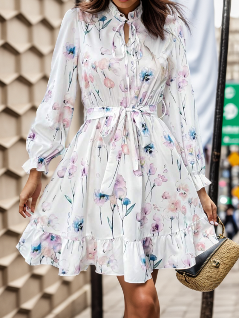 Women's  Floral Print Long Sleeve dress