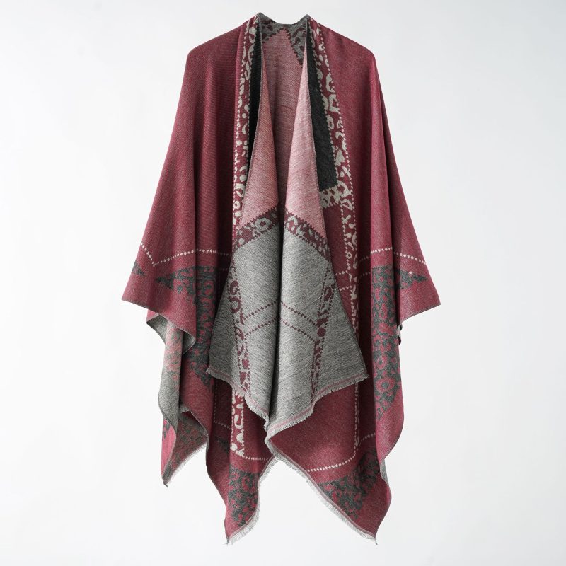 Women's  British Big Brand Artificial Cashmere Scarf Women Shawl Dual Use Shawl Cape